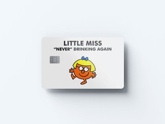 Watercolor little miss never drinking design | credit card sticker | small chip | credit card skin for nursery and home wall decor.