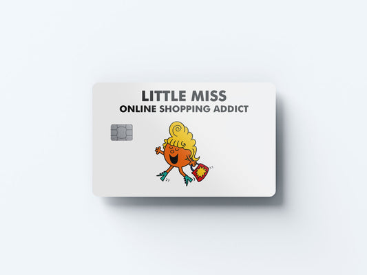 Watercolor little miss shopping addict design | credit card sticker | small chip | credit card skin for nursery and home wall decor.