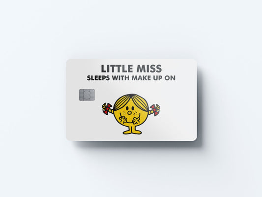 Watercolor little miss sleeps with makeup on design | credit card sticker | small chip | credit card skin for nursery and home wall decor.