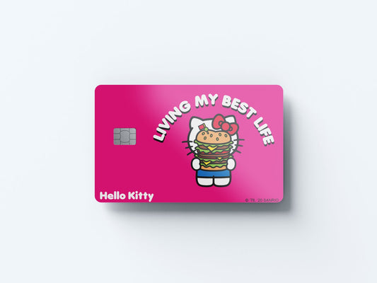Watercolor living my best life design | credit card sticker | small chip | credit card skin for nursery and home wall decor.