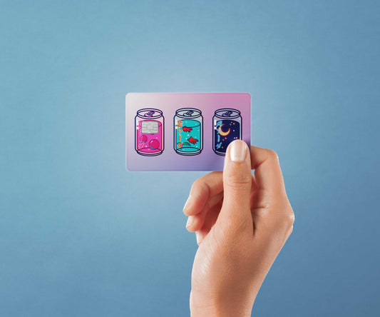 Watercolor lofi sodas design | credit card sticker | small chip | credit card skin for nursery and home wall decor.