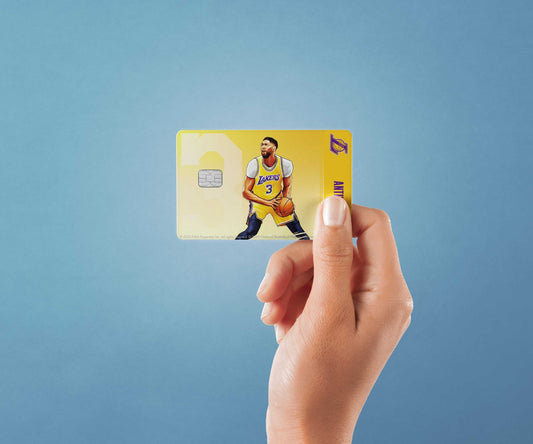 Watercolor los angeles lakers anthony davis design | credit card sticker | small chip | credit card skin for nursery and home wall decor.