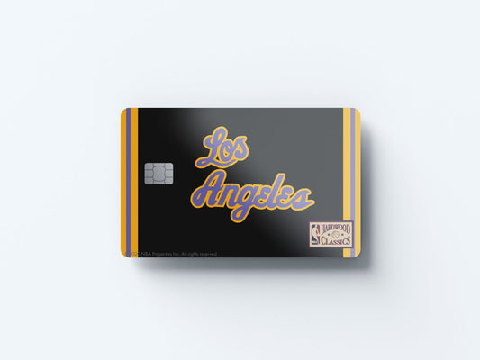 Watercolor los angeles lakers away hardwood classics design | credit card sticker | small chip | credit card skin for nursery and home wall decor.