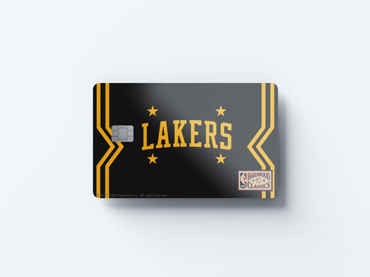 Watercolor los angeles lakers away warmups hardwood classics design | credit card sticker | small chip | credit card skin for nursery and home wall decor.