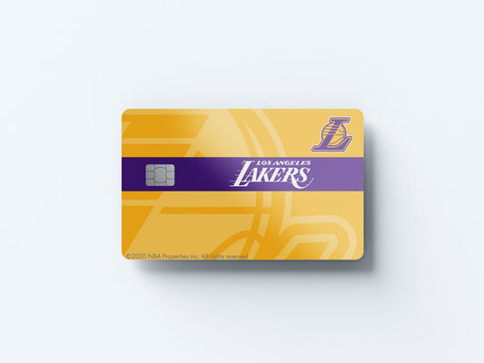 Watercolor los angeles lakers midcourt design | credit card sticker | small chip | credit card skin for nursery and home wall decor.