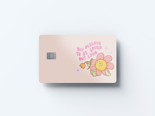 Watercolor loved out loud design | credit card sticker | small chip | credit card skin for nursery and home wall decor.