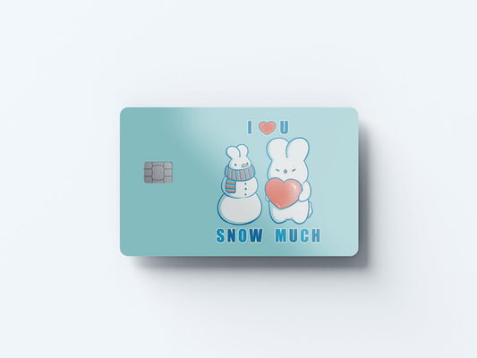 Watercolor love you snow much design | credit card sticker | small chip | credit card skin for nursery and home wall decor.
