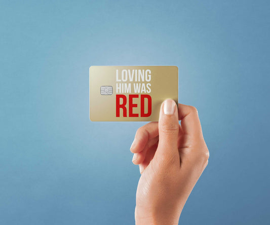 Watercolor loving him was red design | credit card sticker | small chip | credit card skin for nursery and home wall decor.