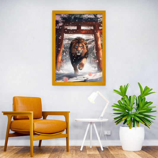 majestic lion torii Asian Style Poster | Wall Art for Home & Office | High-Quality Print - High-Quality Visual Display