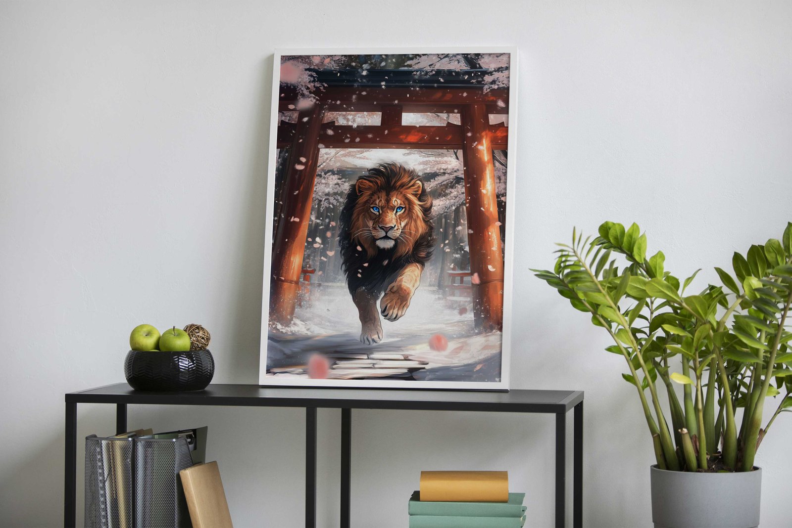 majestic lion torii Asian Style Poster | Wall Art for Home & Office | High-Quality Print - High-Quality Visual Display