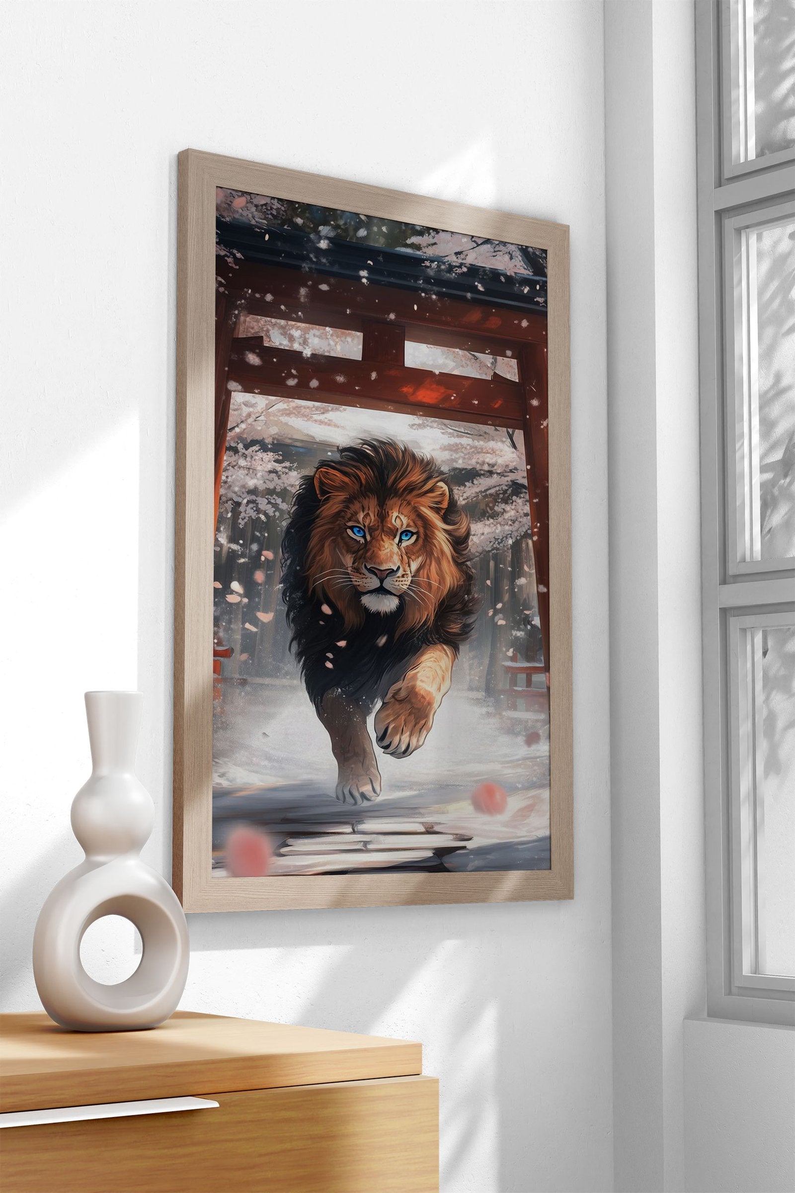 majestic lion torii Asian Style Poster | Wall Art for Home & Office | High-Quality Print - High-Quality Visual Display