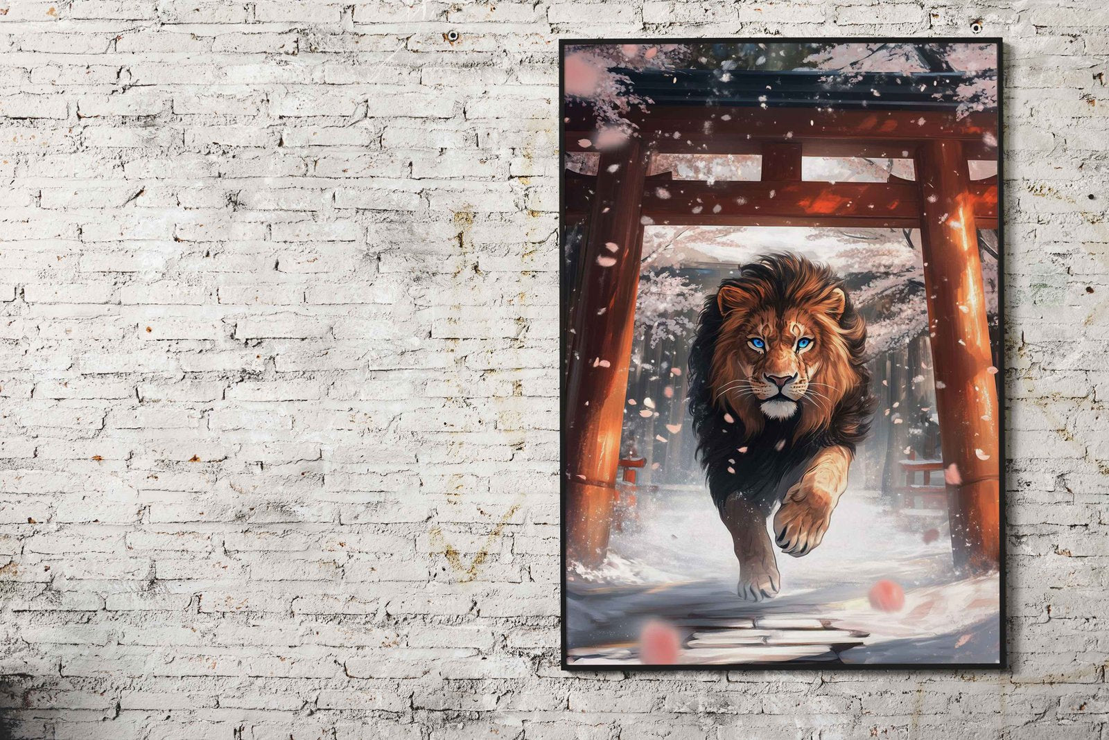majestic lion torii Asian Style Poster | Wall Art for Home & Office | High-Quality Print - High-Quality Visual Display