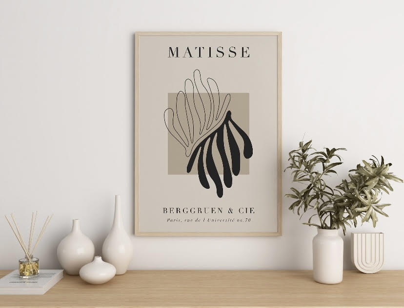 Collection of Three Matisse Black and Beige Art Prints