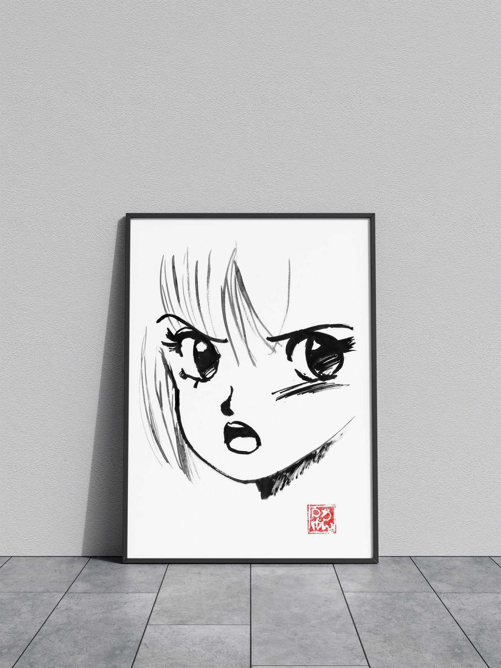 manga face 80s Asian Style Poster | Wall Art for Home & Office | High-Quality Print - High-Quality Visual Display