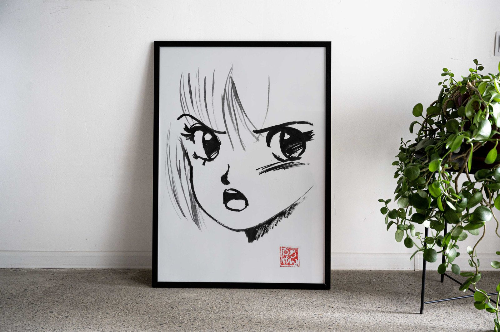 manga face 80s Asian Style Poster | Wall Art for Home & Office | High-Quality Print - High-Quality Visual Display