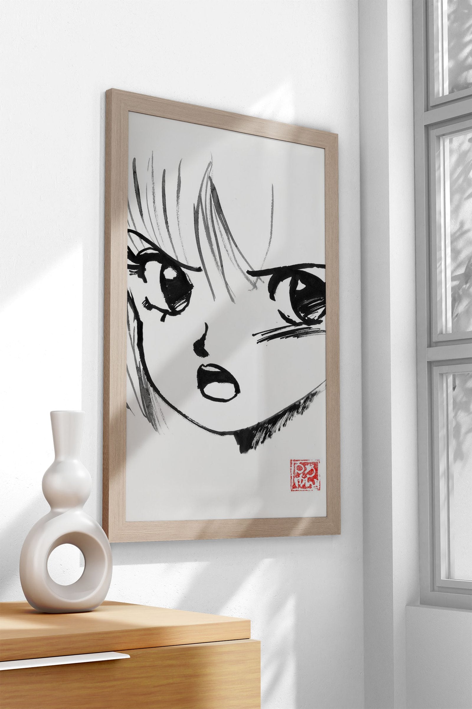 manga face 80s Asian Style Poster | Wall Art for Home & Office | High-Quality Print - High-Quality Visual Display