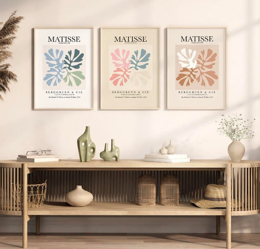 Henri Matisse Vibrant Three-Piece Abstract Wall Art Set