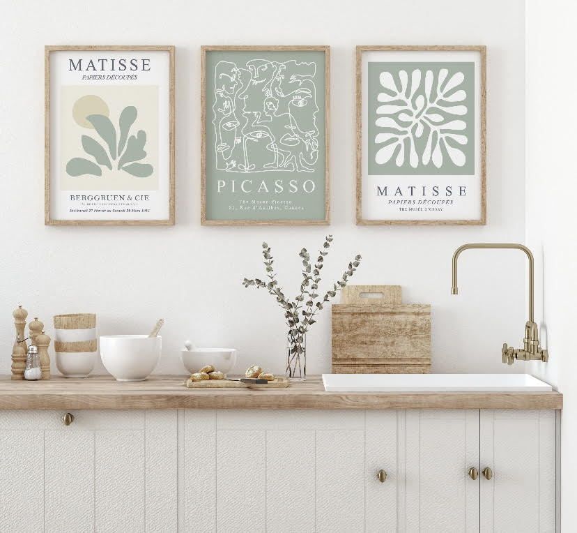 Sage Green Print Set | Matisse & Picasso Art Collection