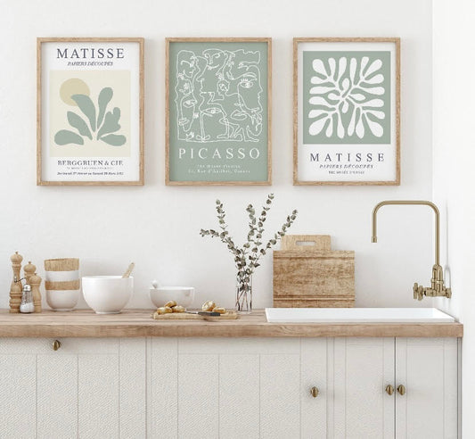 Sage Green Print Set | Matisse & Picasso Art Collection