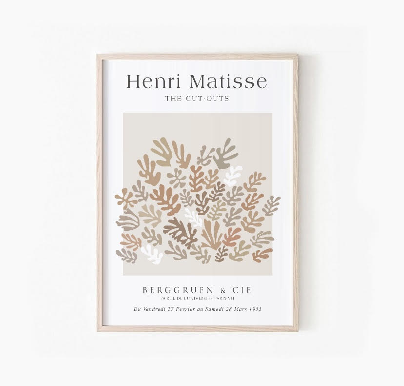 Collection of Three Beige Matisse Art Prints