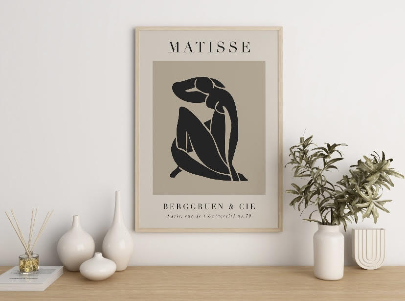 Collection of Three Matisse Black and Beige Art Prints