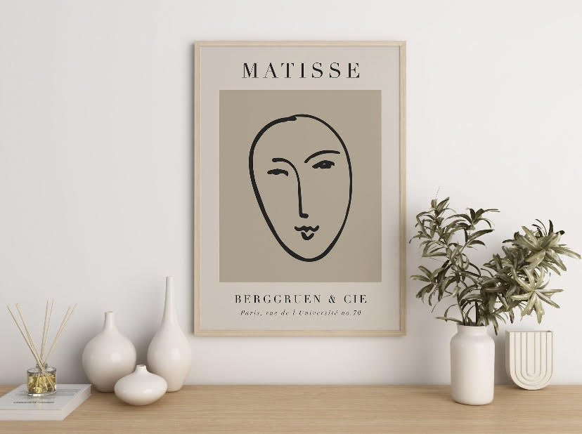 Collection of Three Matisse Black and Beige Art Prints