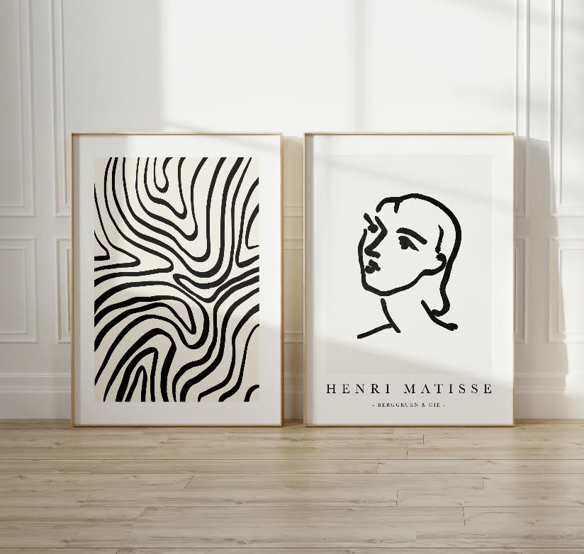 Set of Two Black and White Prints by Henri Matisse