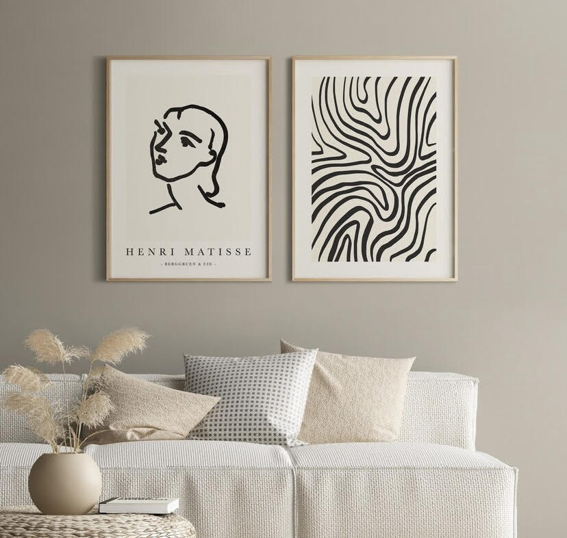 Set of Two Black and White Prints by Henri Matisse