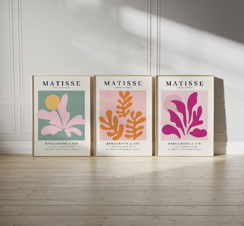 Trio of Pastel-Colored Prints by Henri Matisse