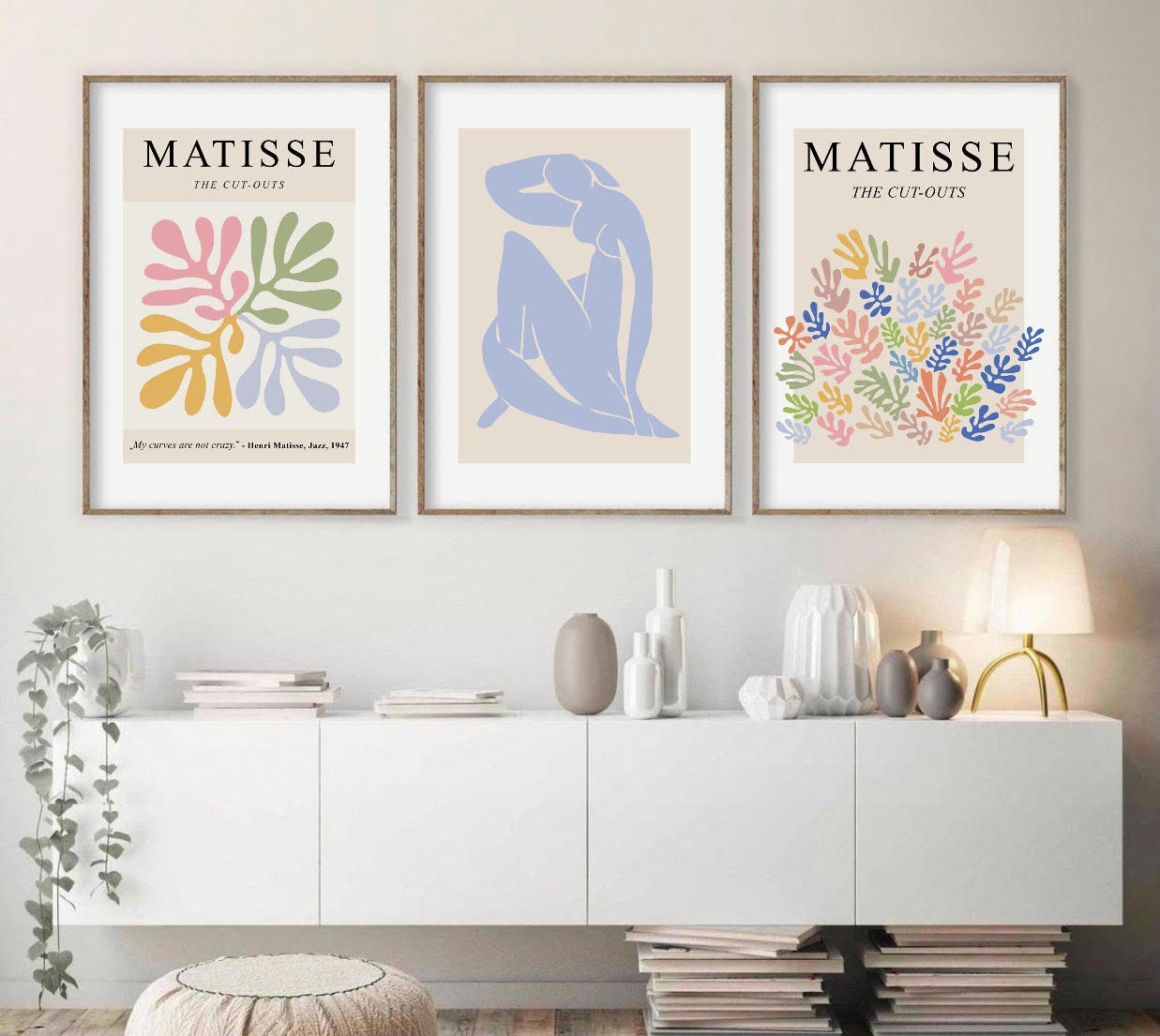 Collection of 3 Henri Matisse Prints | Gallery Wall Art | Pastel Exhibition Posters | Celebrated Artist Decor