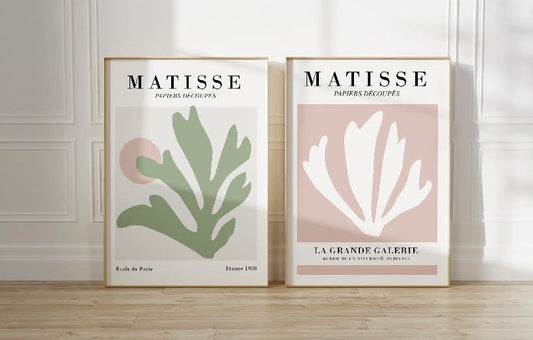 Matisse Duo Print Set in Pink and Sage Green