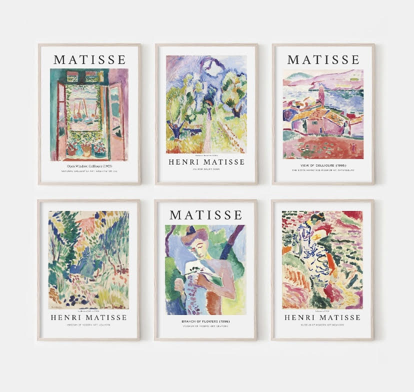 Set of Six Gallery Wall Prints by Henri Matisse