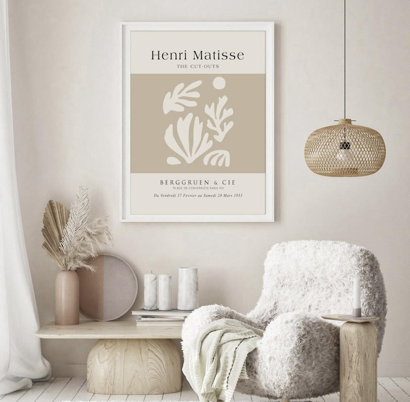 Beige Print of Henri Matisse's Cut-Outs