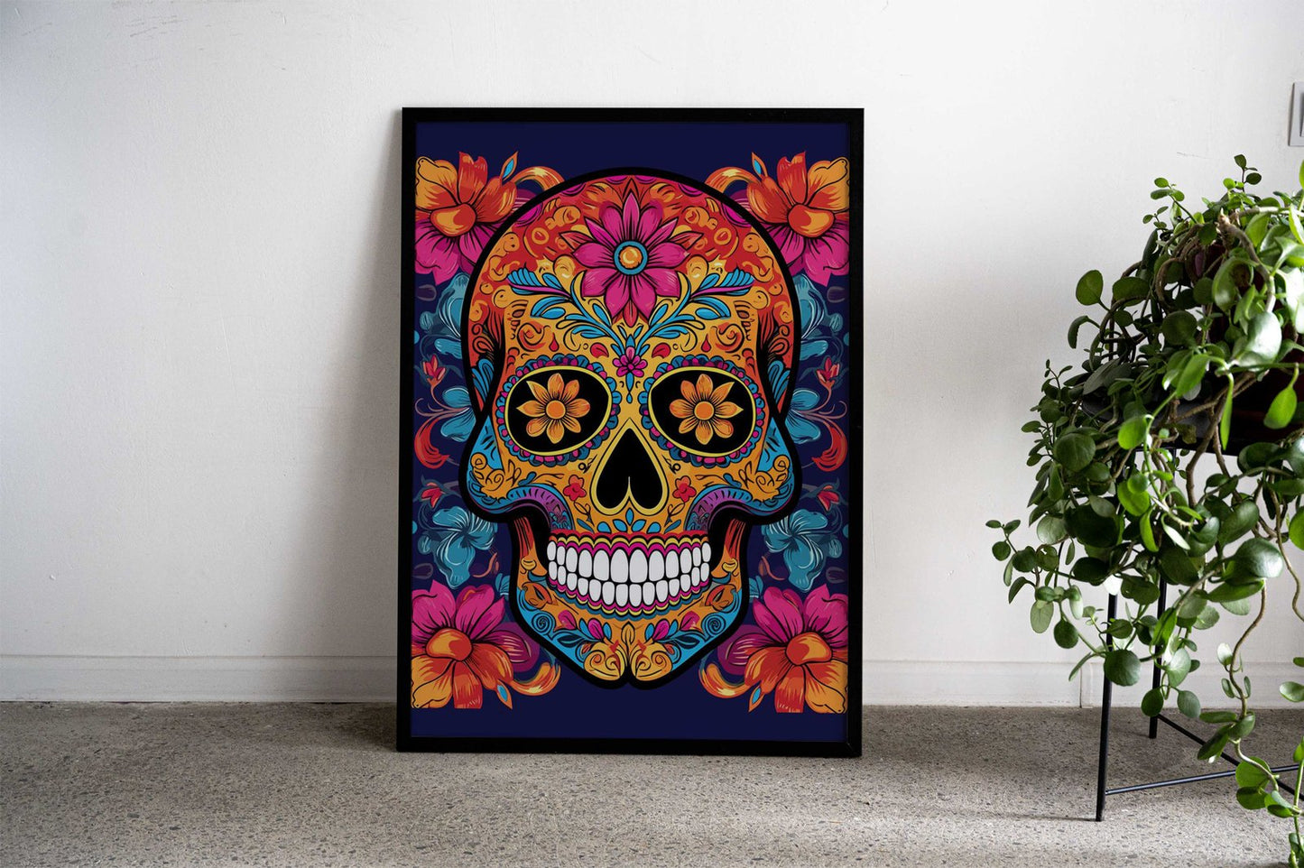 mexican skull Asian Style Poster | Wall Art for Home & Office | High-Quality Print - High-Quality Visual Display