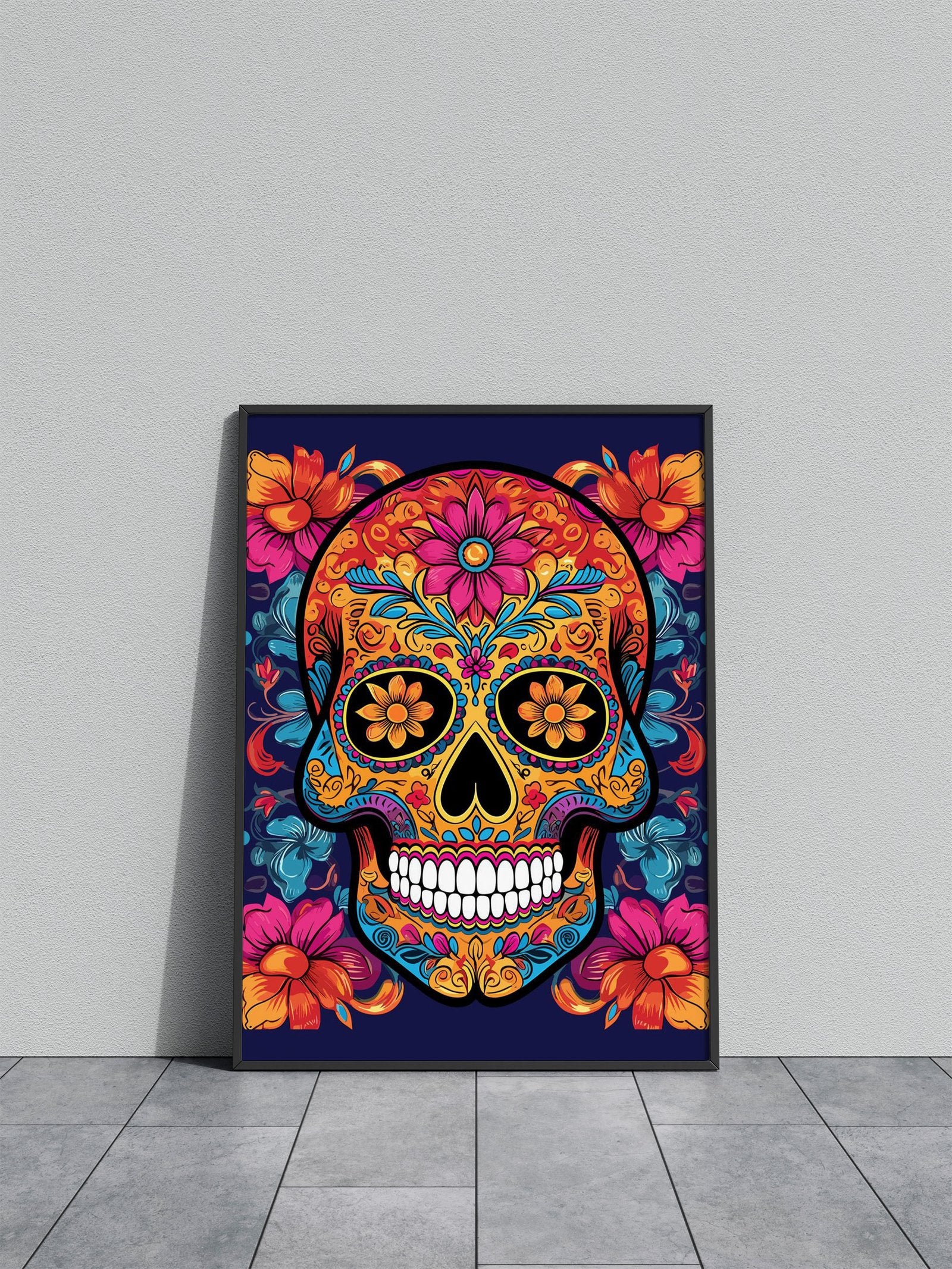 mexican skull Asian Style Poster | Wall Art for Home & Office | High-Quality Print - High-Quality Visual Display