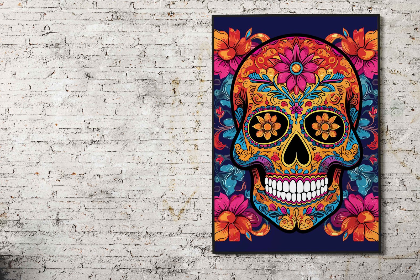mexican skull Asian Style Poster | Wall Art for Home & Office | High-Quality Print - High-Quality Visual Display