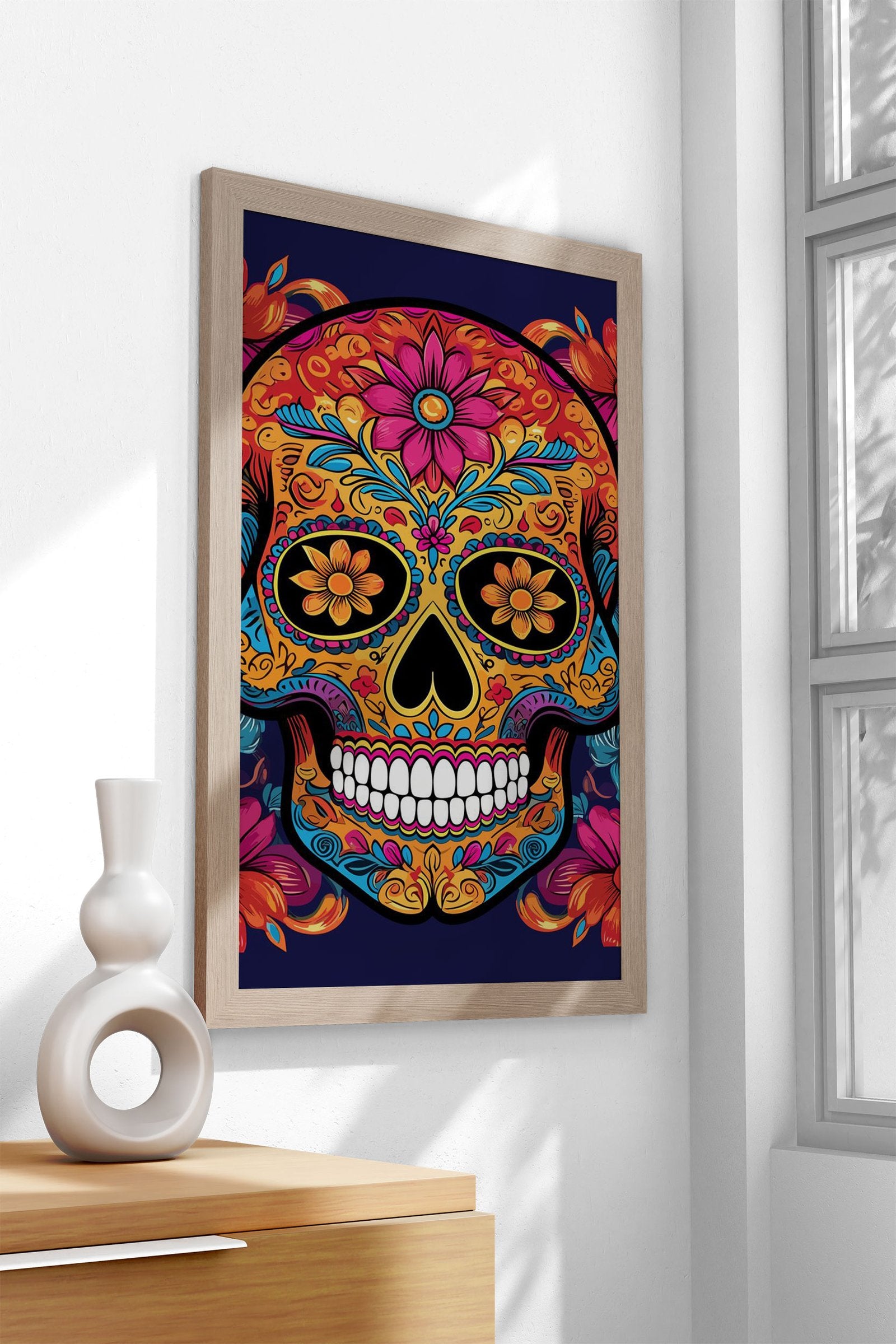 mexican skull Asian Style Poster | Wall Art for Home & Office | High-Quality Print - High-Quality Visual Display
