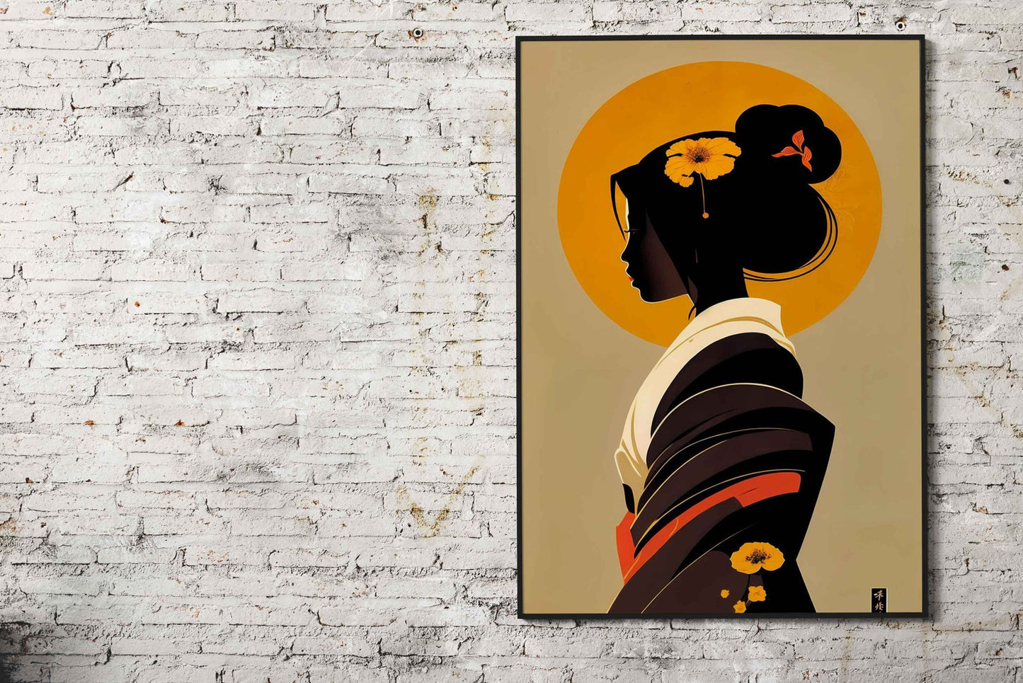 minimalistic geisha art Asian Style Poster | Wall Art for Home & Office | High-Quality Print - High-Quality Visual Display