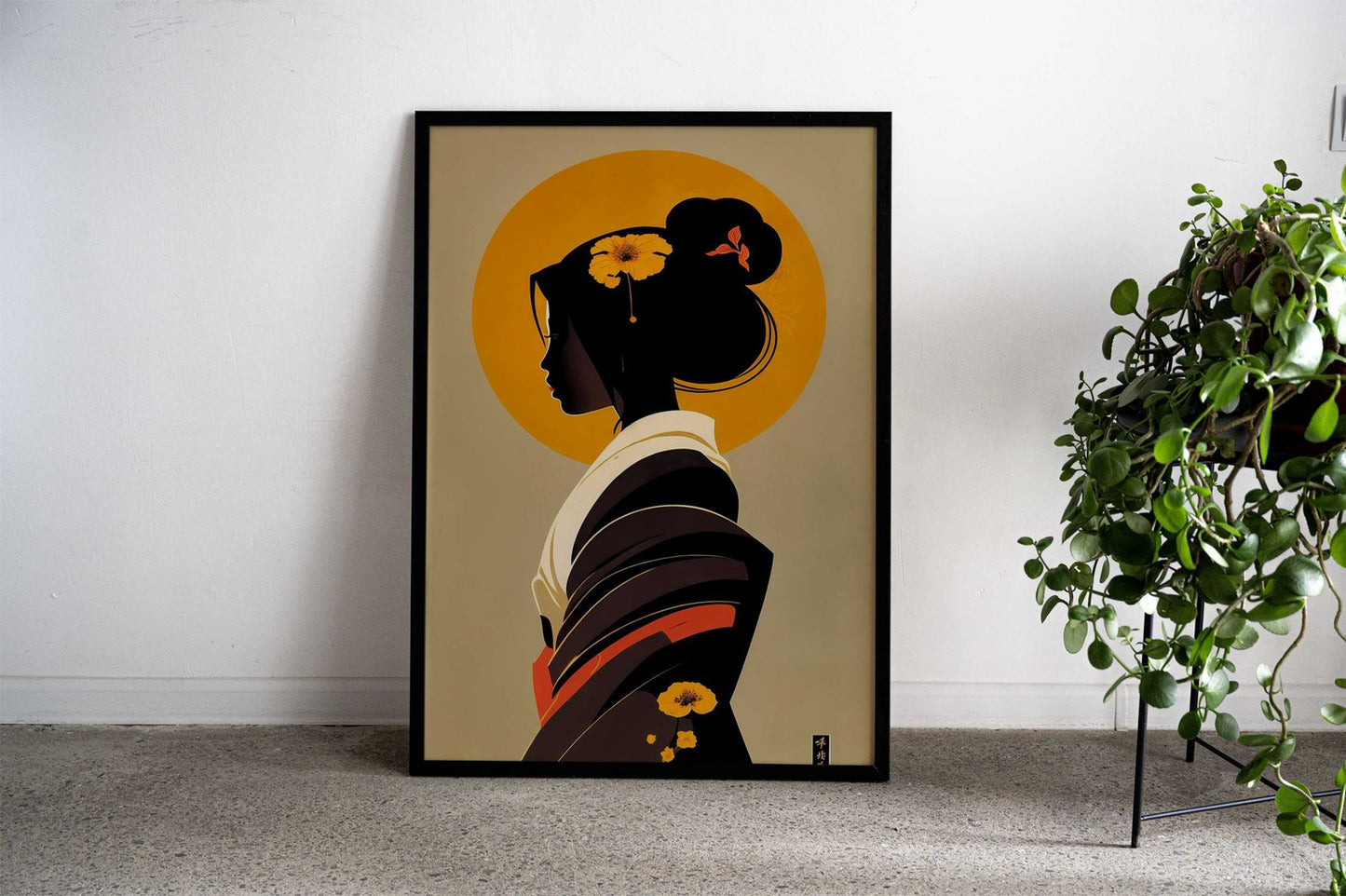 minimalistic geisha art Asian Style Poster | Wall Art for Home & Office | High-Quality Print - High-Quality Visual Display