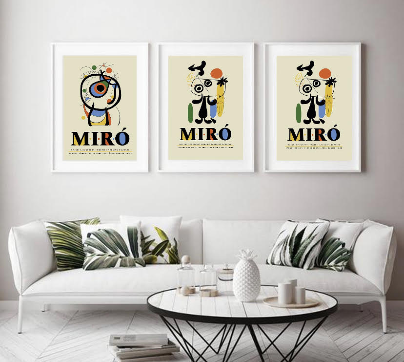 Set of Three Abstract Exhibition Prints by Joan Miró