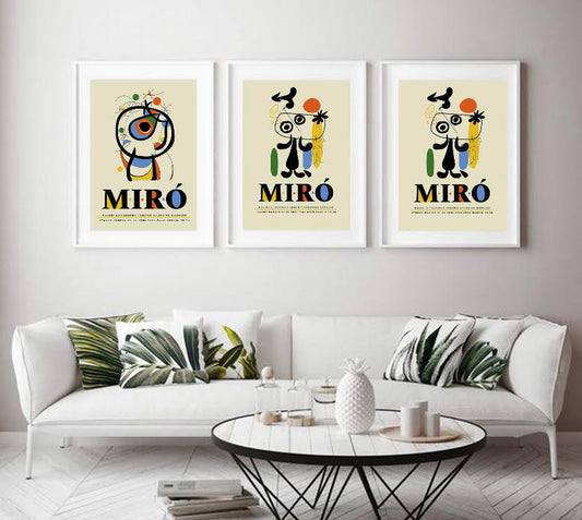 Set of Three Abstract Exhibition Prints by Joan Miró