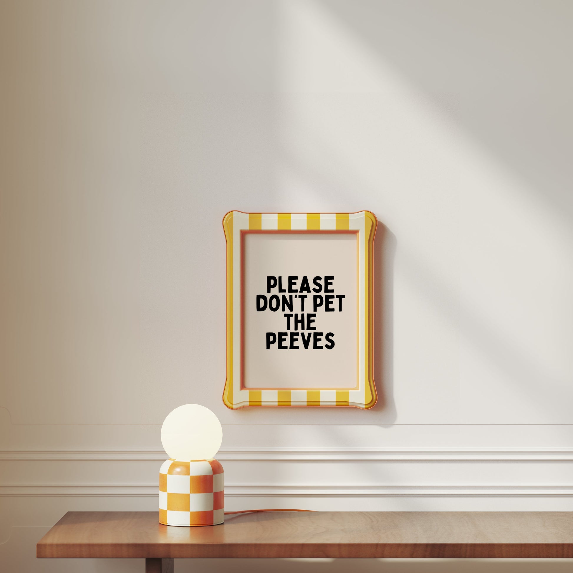 Please Don't Pet The Peeves | Black and Cream | Art Print - High-Quality Premium Wall Art Decor Sticker