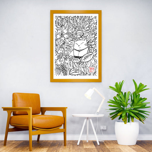momoneko in the jungle Asian Style Poster | Wall Art for Home & Office | High-Quality Print - High-Quality Visual Display