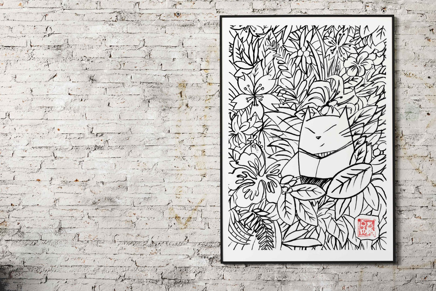 momoneko in the jungle Asian Style Poster | Wall Art for Home & Office | High-Quality Print - High-Quality Visual Display