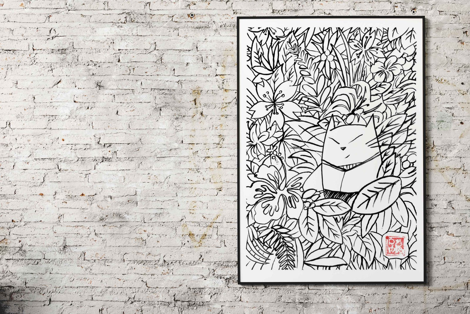 momoneko in the jungle Asian Style Poster | Wall Art for Home & Office | High-Quality Print - High-Quality Visual Display