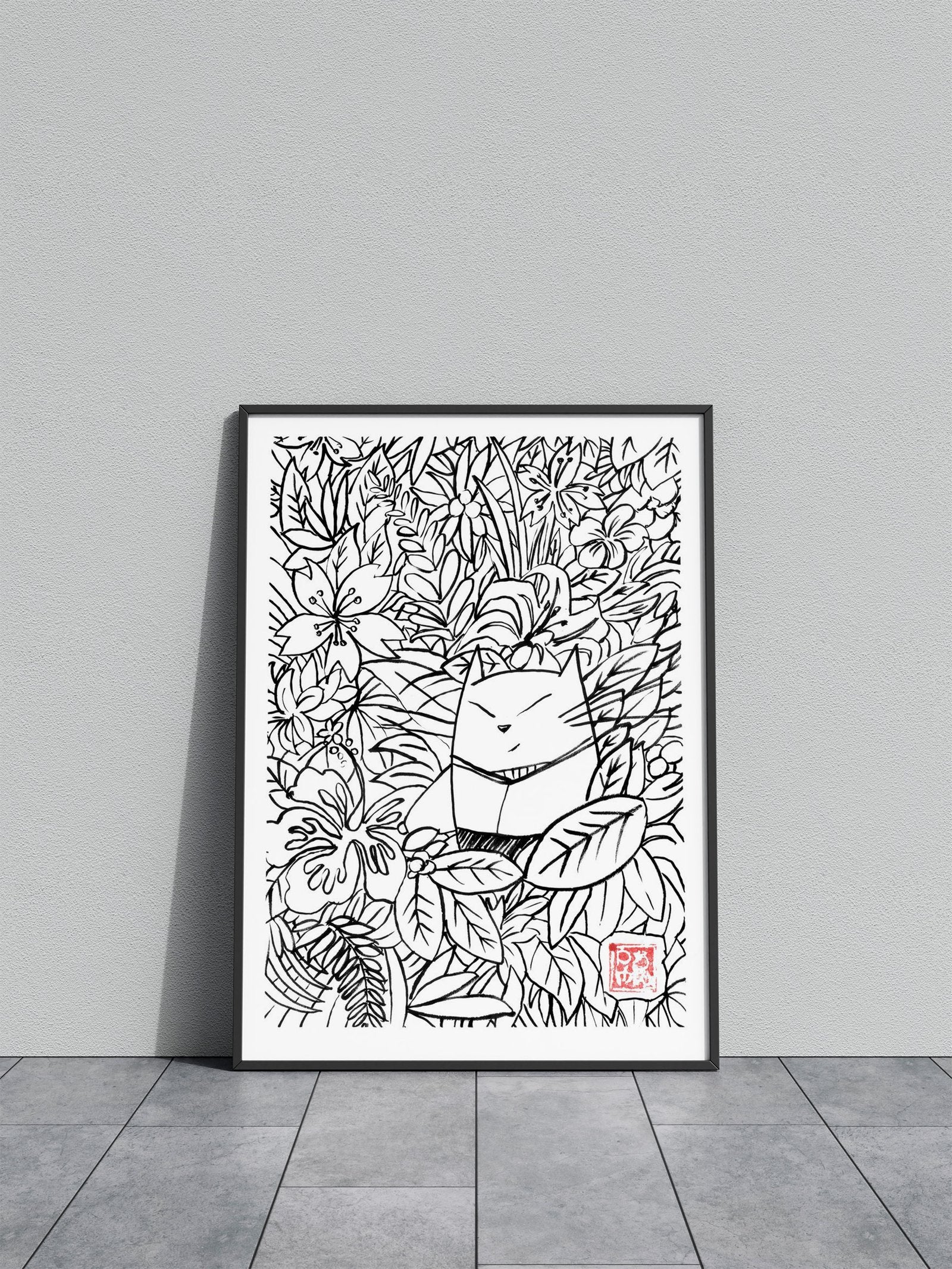 momoneko in the jungle Asian Style Poster | Wall Art for Home & Office | High-Quality Print - High-Quality Visual Display