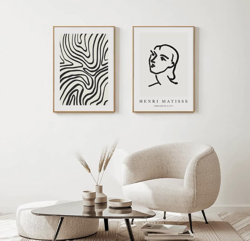 Set of Two Black and White Prints by Henri Matisse