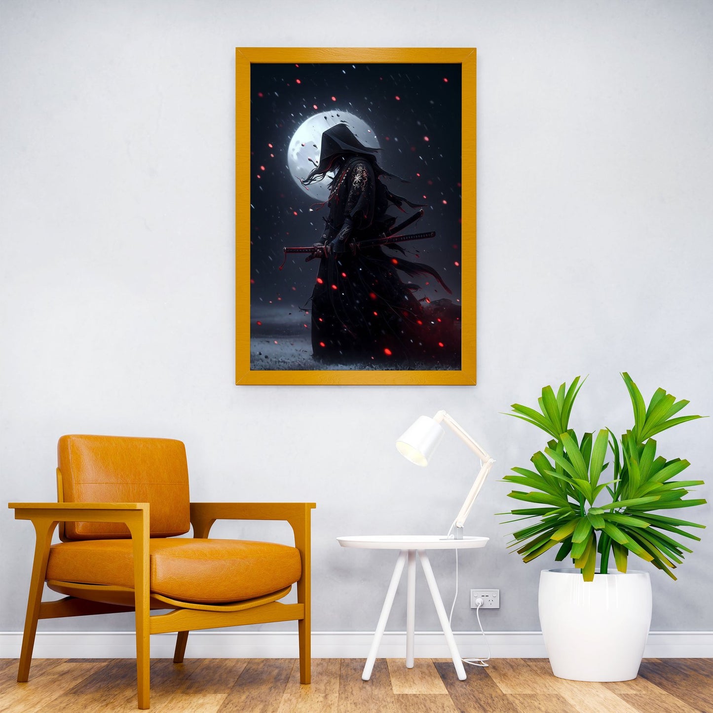 moon light samurai Asian Style Poster | Wall Art for Home & Office | High-Quality Print - High-Quality Visual Display