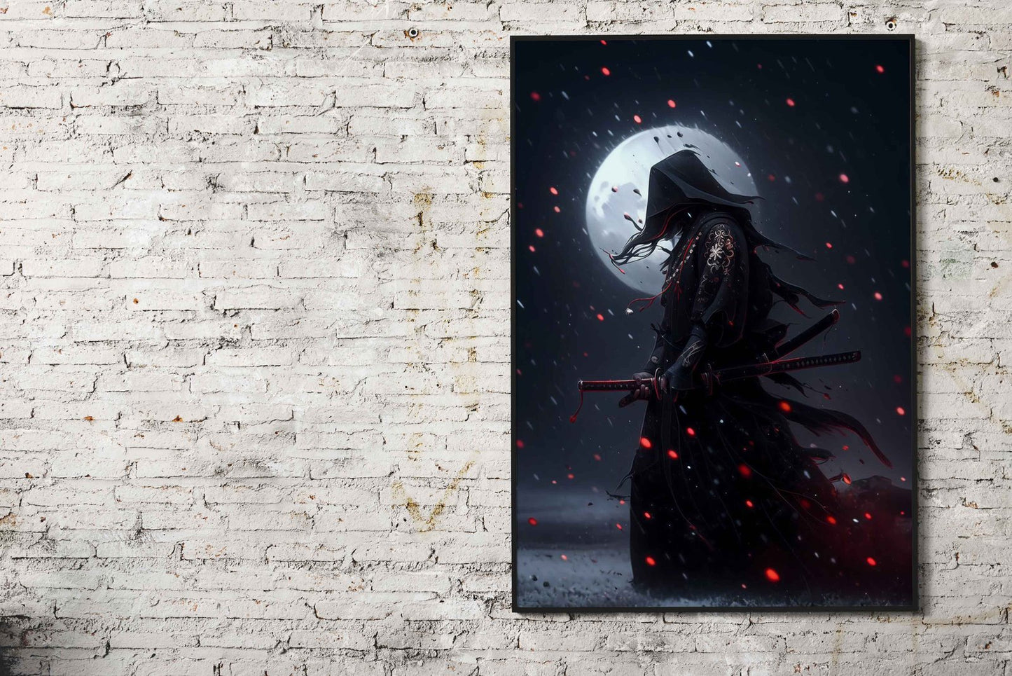 moon light samurai Asian Style Poster | Wall Art for Home & Office | High-Quality Print - High-Quality Visual Display
