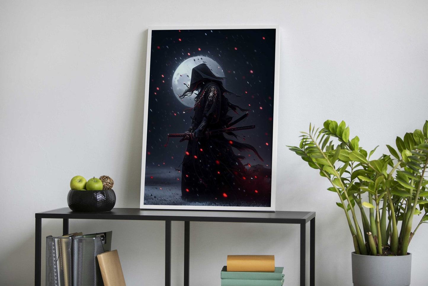 moon light samurai Asian Style Poster | Wall Art for Home & Office | High-Quality Print - High-Quality Visual Display